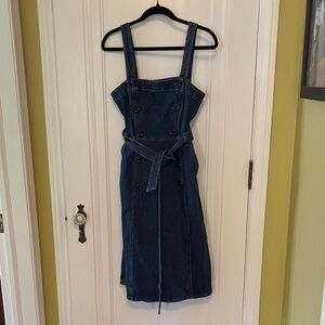 J. Crew Women's Dark Blue Jean Button-Up Tie Dress